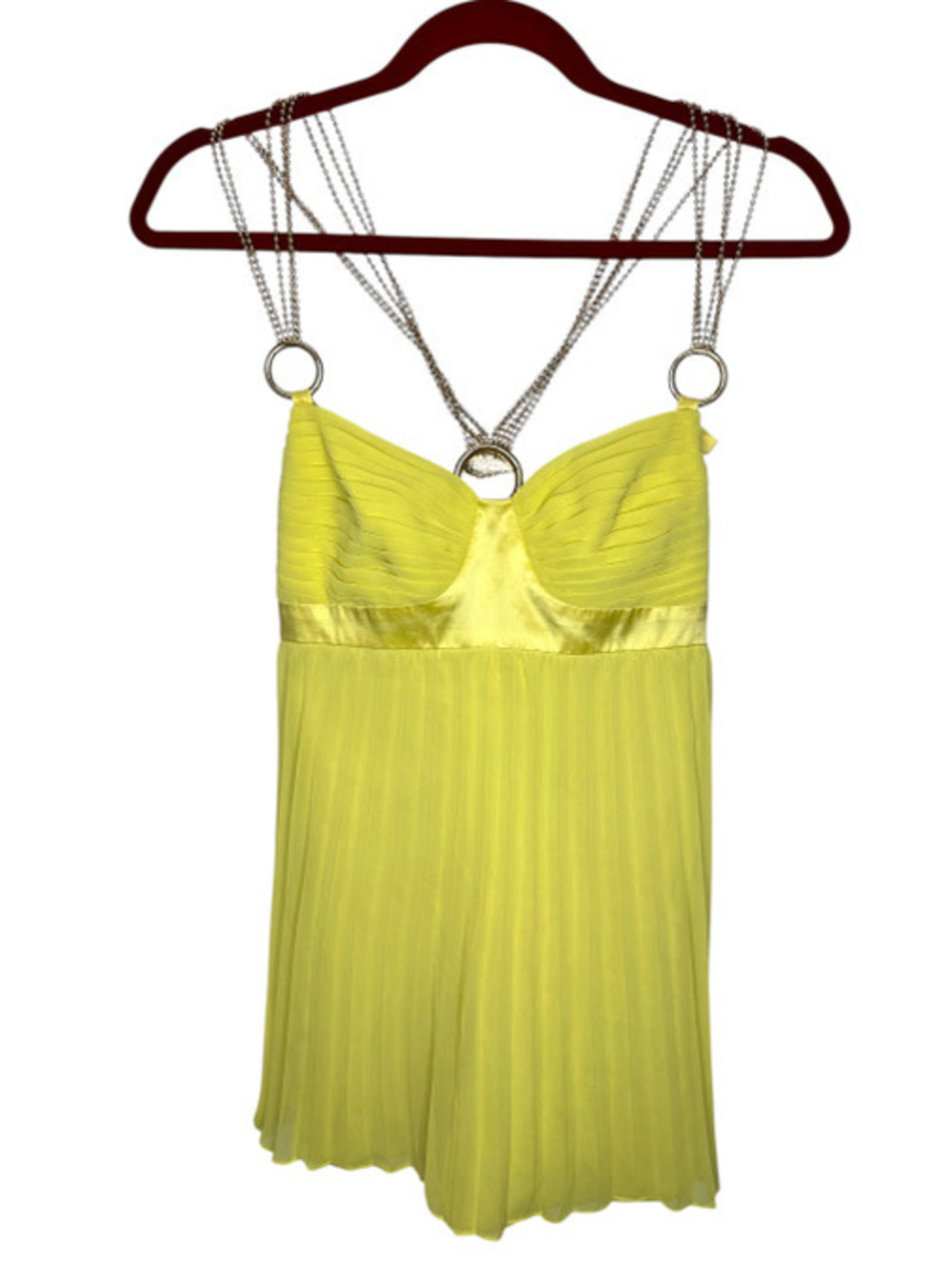 NWT Class Roberto Cavalli Pleated Top in Lime Yellow